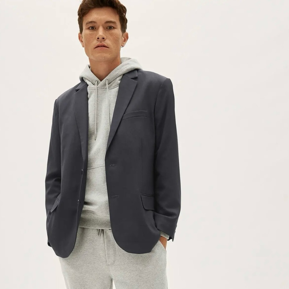 Everlane Men's Italian Wool Suit Jacket in Charcoal, Size 40R